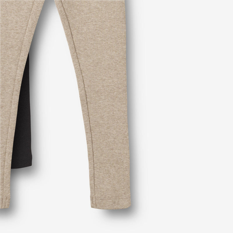 Wheat Main Sæt af 2 Rib Leggings Maddy Leggings 1144 gravel melange black