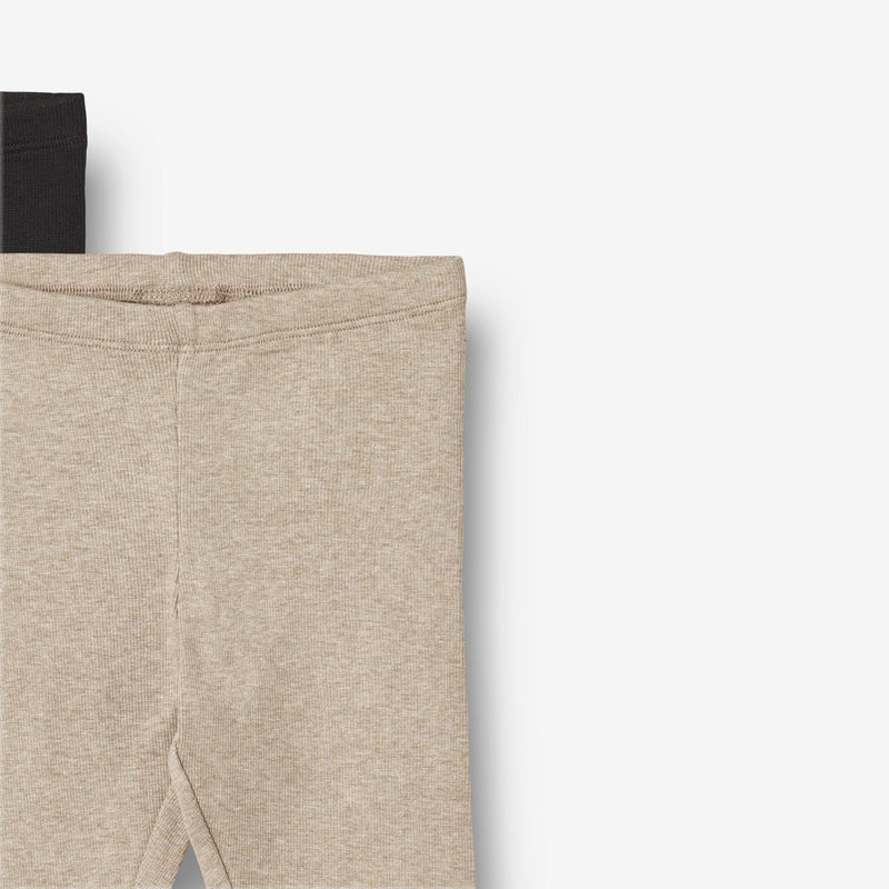 Wheat Main Sæt af 2 Rib Leggings Maddy Leggings 1144 gravel melange black