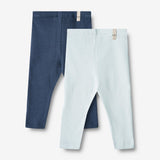 Wheat Main   Sæt af 2 Rib Leggings Maddy Leggings 4034 light blue navy