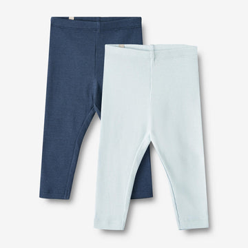 Wheat Main   Sæt af 2 Rib Leggings Maddy Leggings 4034 light blue navy
