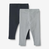 Wheat Main Sæt af 2 Rib Leggings Maddy | Baby Leggings 1126 cloudy sky navy