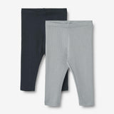 Wheat Main Sæt af 2 Rib Leggings Maddy | Baby Leggings 1126 cloudy sky navy