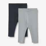 Wheat Main Sæt af 2 Rib Leggings Maddy | Baby Leggings 1126 cloudy sky navy