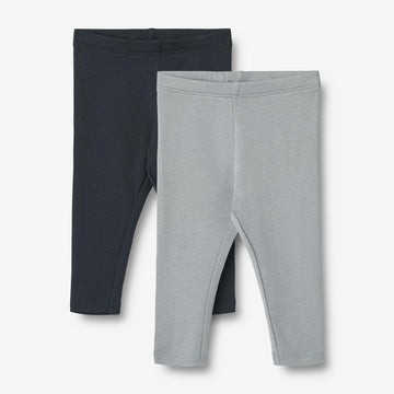 Wheat Main Sæt af 2 Rib Leggings Maddy | Baby Leggings 1126 cloudy sky navy