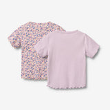 Wheat Main Sæt af 2 Rib T-shirts Alicia T-Shirt 9649 pink blue flowers