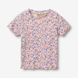 Wheat Main Sæt af 2 Rib T-shirts Alicia T-Shirt 9649 pink blue flowers
