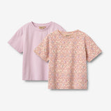 Wheat Main Sæt af 2 T-shirt Ella T-Shirt 9876 magenta heart flowers