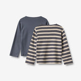 Wheat Main Sæt af 2 T-shirt Milo T-Shirt 1309 greyblue stripe