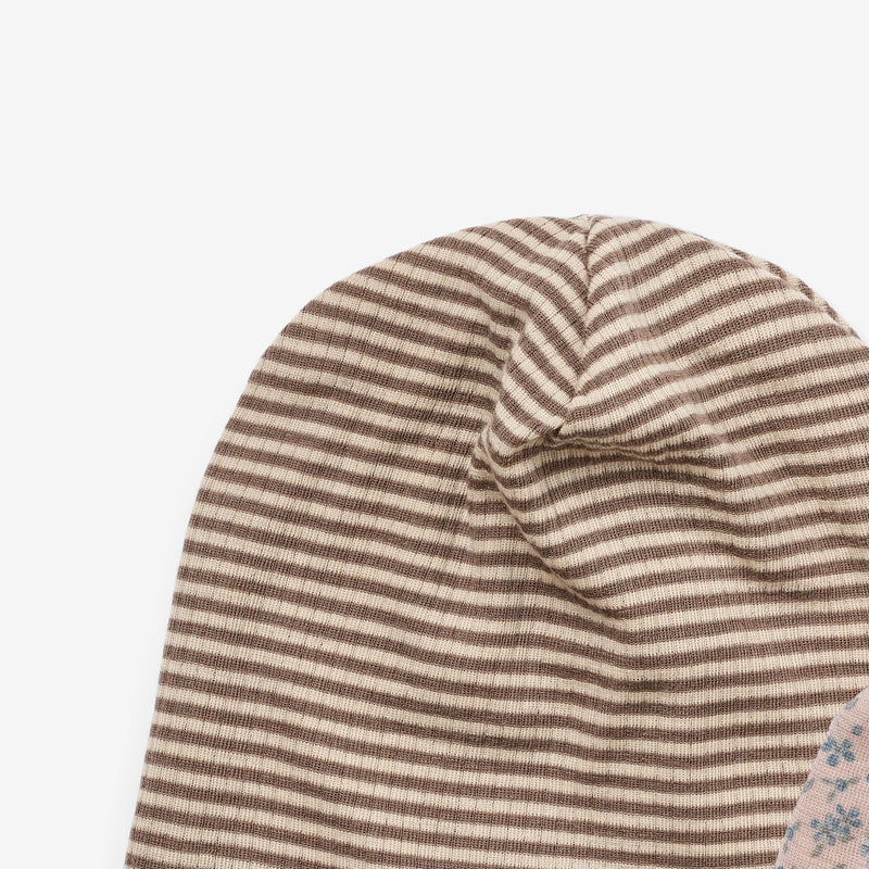 Wheat Wool Sæt af 2 Uldhuer Emo Accessories 1481 blue flowers