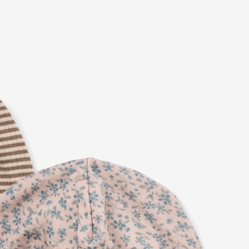 Wheat Wool Sæt af 2 Uldhuer Emo Accessories 1481 blue flowers