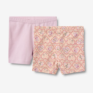 Wheat Main Sæt af 2 cykelshorts Anne Shorts 9876 magenta heart flowers