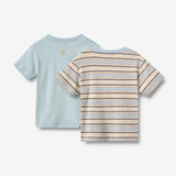 Wheat Main Sæt af 2 kortærmet T-shirt Fabian T-Shirt 9877 multi blue stripe