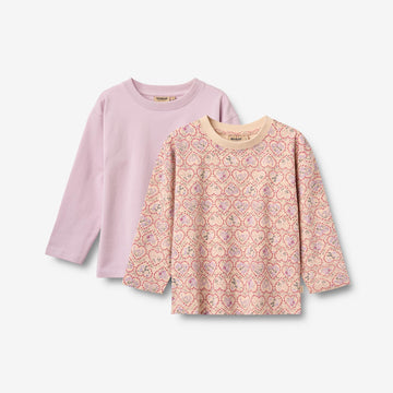Wheat Main Sæt af 2 langærmet T-shirt Dixie T-Shirt 9876 magenta heart flowers