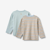 Wheat Main Sæt af 2 langærmet T-shirt Johan T-Shirt 9877 multi blue stripe