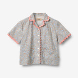 Wheat Main Sæt af Kortærmet Skjorte og Shorts Vilma Set 2650 air blue flowers