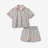 Wheat Main Sæt af Kortærmet Skjorte og Shorts Vilma Set 2650 air blue flowers