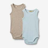 Wheat Main Sæt af To Ærmeløse Body Lasse Body 2703 summer sky