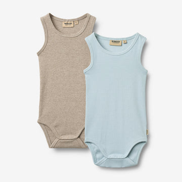Wheat Main Sæt af To Ærmeløse Body Lasse Body 2703 summer sky
