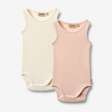 Wheat Main Sæt af To Ærmeløse Body Lasse Body 3182 ivory