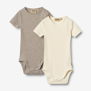 Wheat Main Sæt af To Kortærmede Body Timo Body 0072 gravel melange