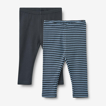 Wheat Main Sæt af To Rib Leggings Jules Legging 9548 bright blue stripe
