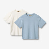 Wheat Main Sæt af To T-shirts Tommy T-Shirt 9641 faded blue stripe