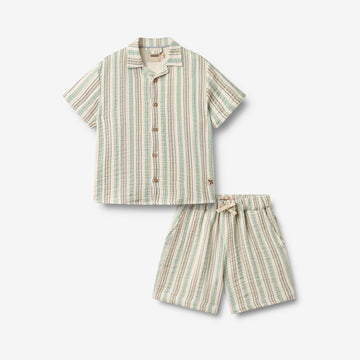 Wheat Main Sæt med Skjorte og Shorts Set 9665 summer stripe