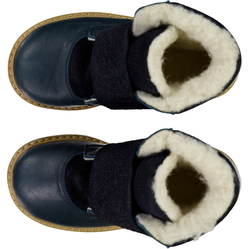 Wheat Footwear Sigge Printet Velcro Støvle Winter Footwear 1432 navy