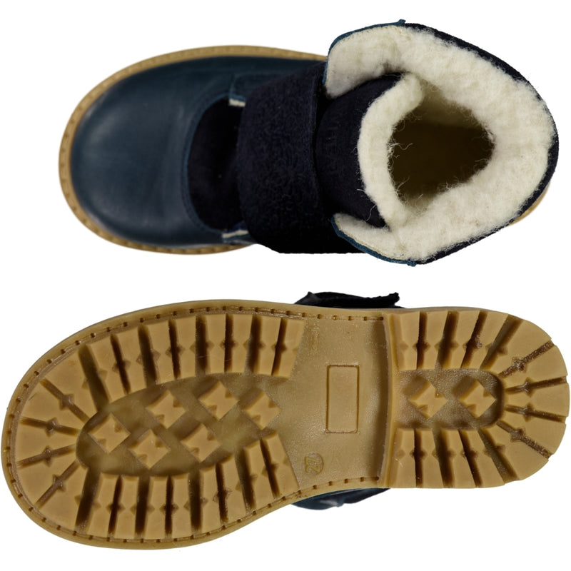 Wheat Footwear Sigge Printet Velcro Støvle Winter Footwear 1432 navy