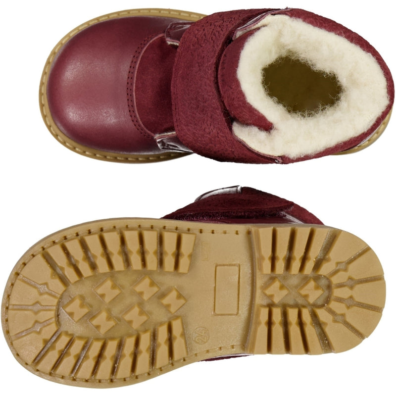 Wheat Footwear Sigge Printet Velcro Støvle Winter Footwear 2120 berry