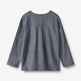 Wheat Main Skjorte Bjørk Shirt 1312 greyblue slub stripe