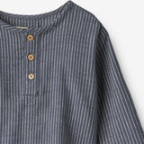 Wheat Main Skjorte Bjørk Shirt 1312 greyblue slub stripe