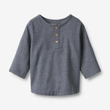 Wheat Main Skjorte Bjørk Shirt 1312 greyblue slub stripe