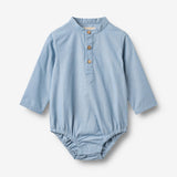 Wheat Main Skjortebody Victor Romper 9633 blue chambrey