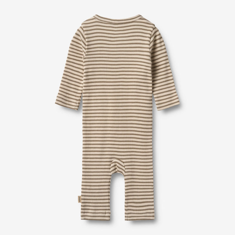 Wheat Main Slå-om Sparkedragt Everest Jumpsuit 9570 stone stripe