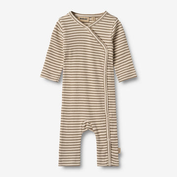 Wheat Main Slå-om Sparkedragt Everest Jumpsuit 9570 stone stripe