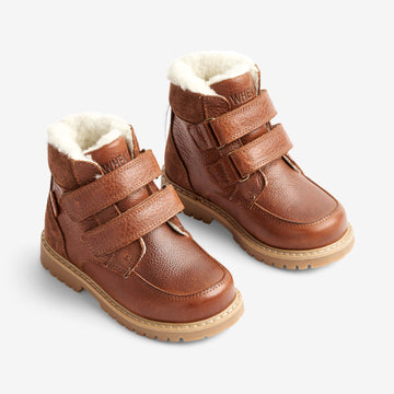 Wheat Footwear Stewie Velcro Tex Støvle Winter Footwear 9002 cognac