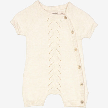 Wheat Main  Strik Buksedragt Alberta | Baby Suit 1101 cloud melange
