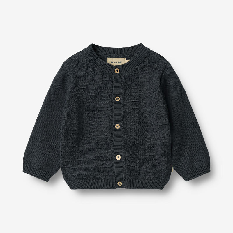 Wheat Main Strik Cardigan Bjørn Knitted Tops 1432 navy