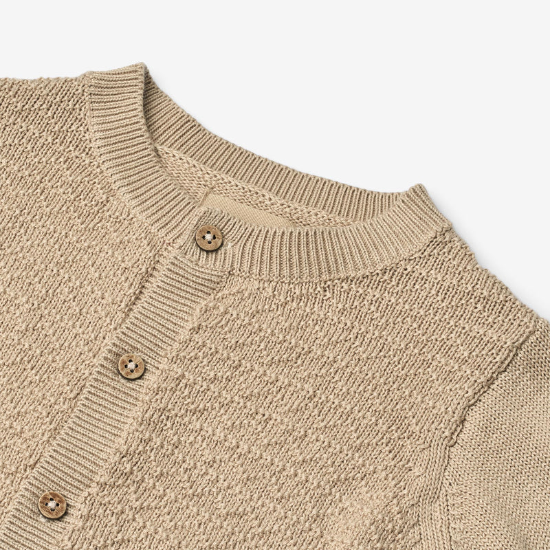 Wheat Main Strik Cardigan Bjørn Knitted Tops 9441 soft sand
