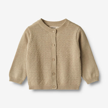 Wheat Main   Strik Cardigan Bjørn Knitted Tops 0172 grey sand