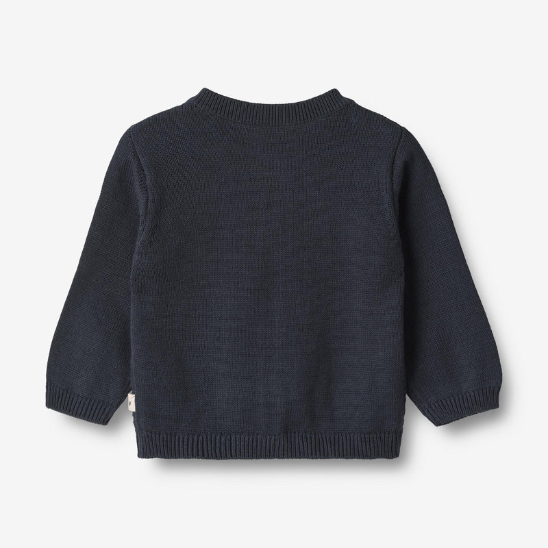 Wheat Main   Strik Cardigan Bjørn Knitted Tops 1432 navy