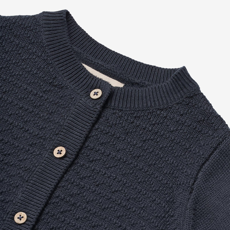 Wheat Main   Strik Cardigan Bjørn Knitted Tops 1432 navy