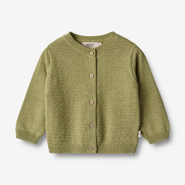 Wheat Main   Strik Cardigan Bjørn Knitted Tops 4122 sage