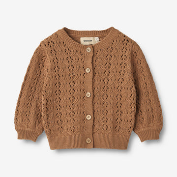 Wheat Main Strik Cardigan Celia | Baby Knitted Tops 5073 caramel