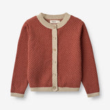 Wheat Main  Strik Cardigan Elga Knitted Tops 2076 red beige
