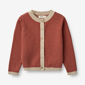 Wheat Main  Strik Cardigan Elga Knitted Tops 2076 red beige