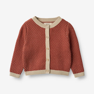 Wheat Main  Strik Cardigan Elga | Baby Knitted Tops 2076 red beige