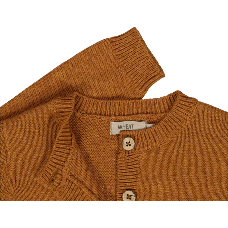 Wheat Main Strik Cardigan Ella Knitted Tops 3025 cinnamon melange