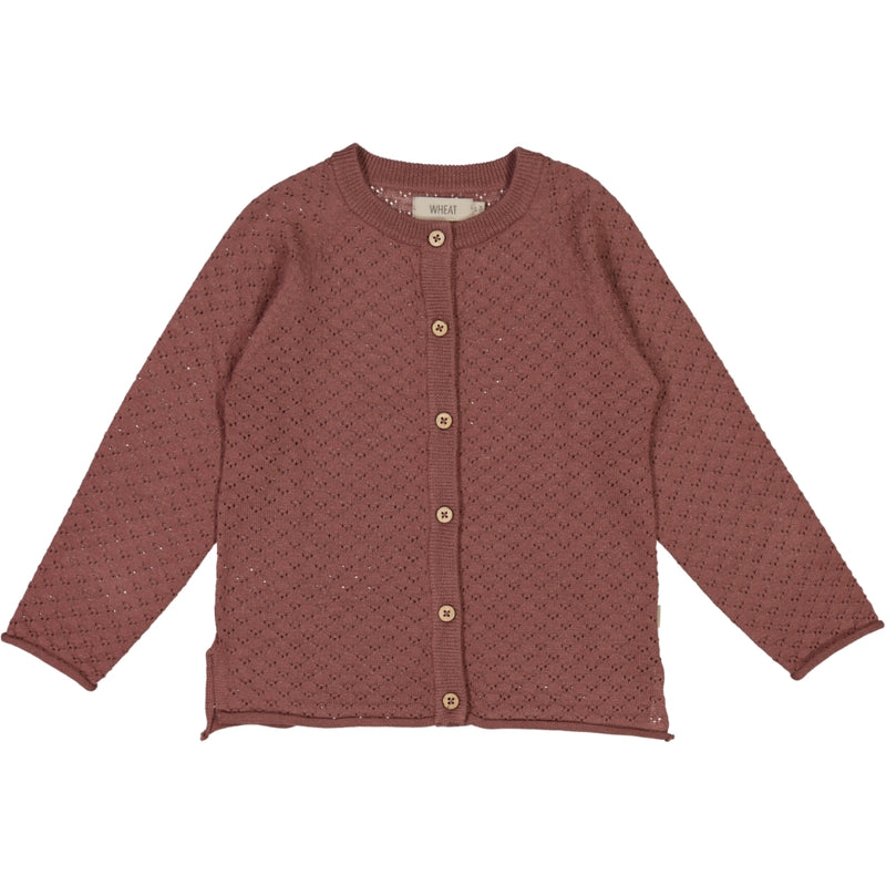 Wheat Main Strik Cardigan Hera Knitted Tops 2110 rose brown